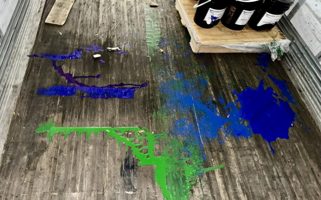 Chemical Spill Cleanup of ink spill