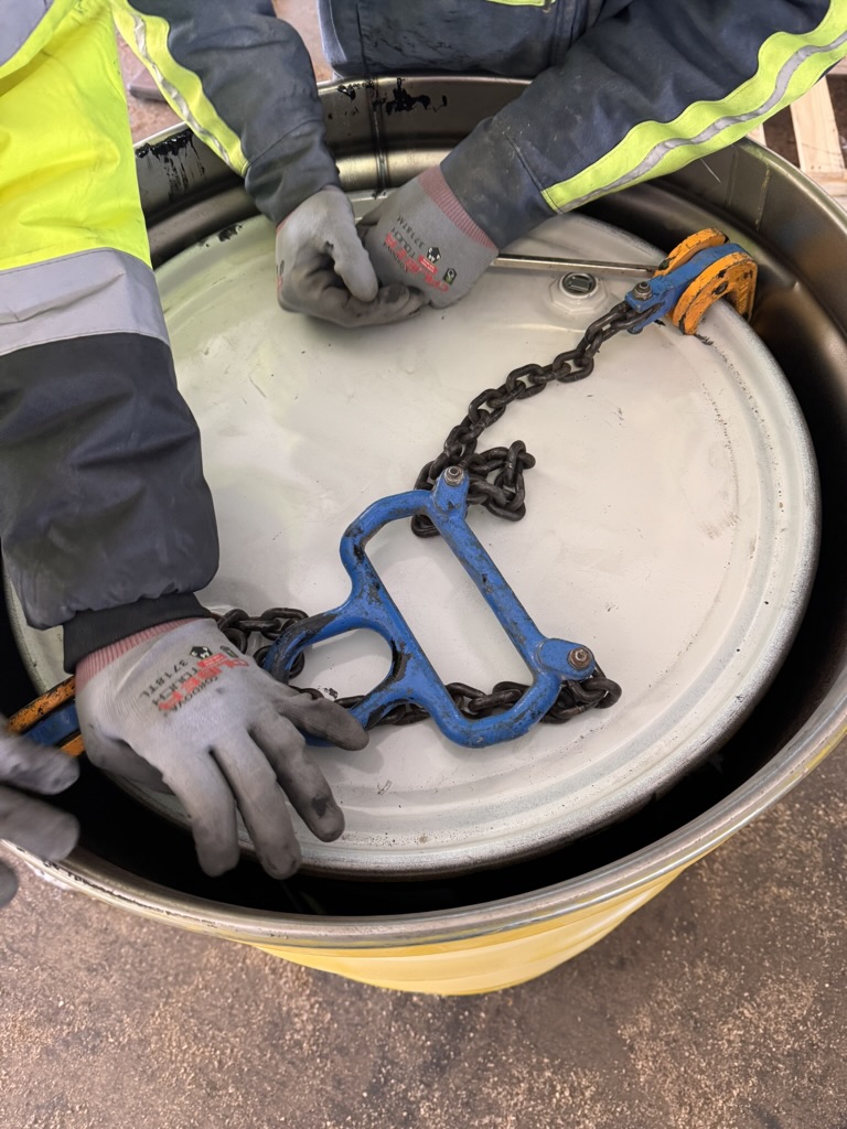 drum with hazardous flammable paint