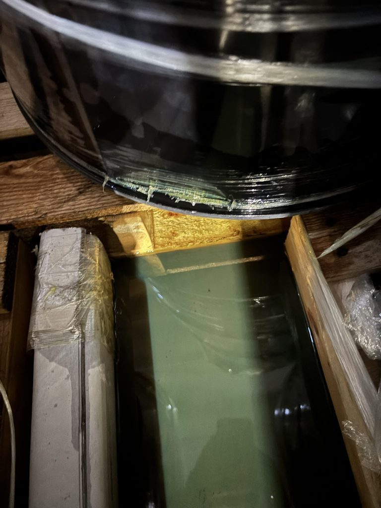 55 gallon drum leaking in trailer spill