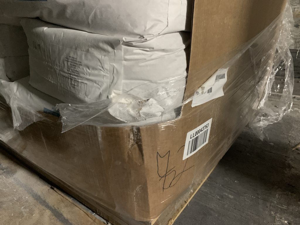 damaged freight causes spill in trailer