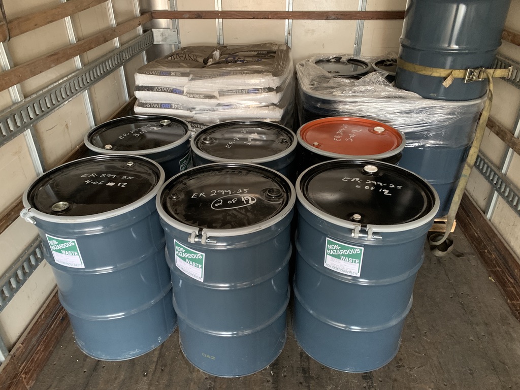 waste for disposal after cleanup crew completed remediation on site.